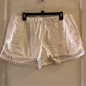 J. Crew Factory white linen shorts